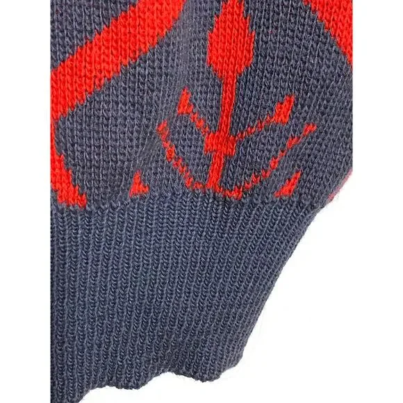 Vintage Lido Sports Wool Sweater XL Geometric Retro USA Runs Short 23" Length - Picture 3 of 6